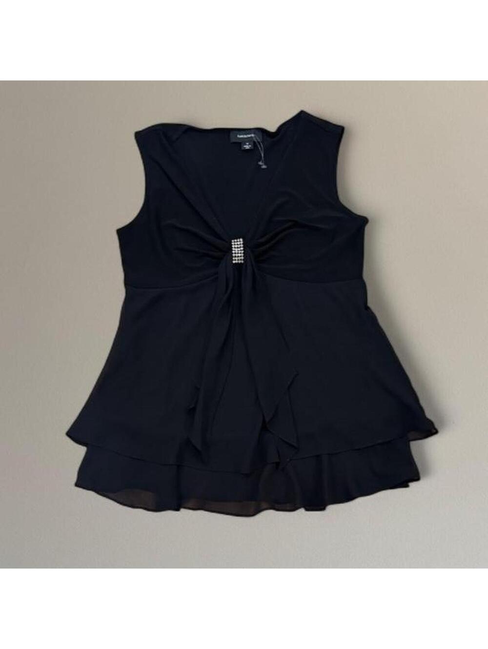 90s black babydoll top from R&M Richards Sz. 12 - Picture 3 of 7